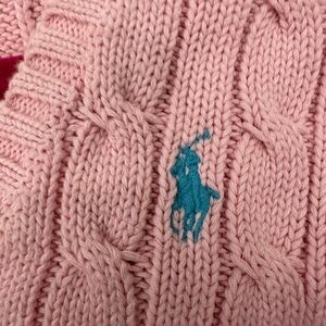Ralph Lauren size medium pink cotton cable sweater pullover excellent condition